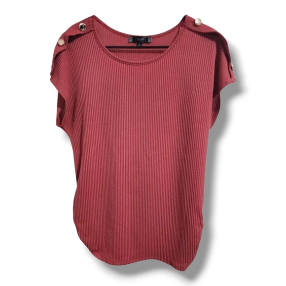 Women's Ribbed Pink Top - Picture 1 of 3